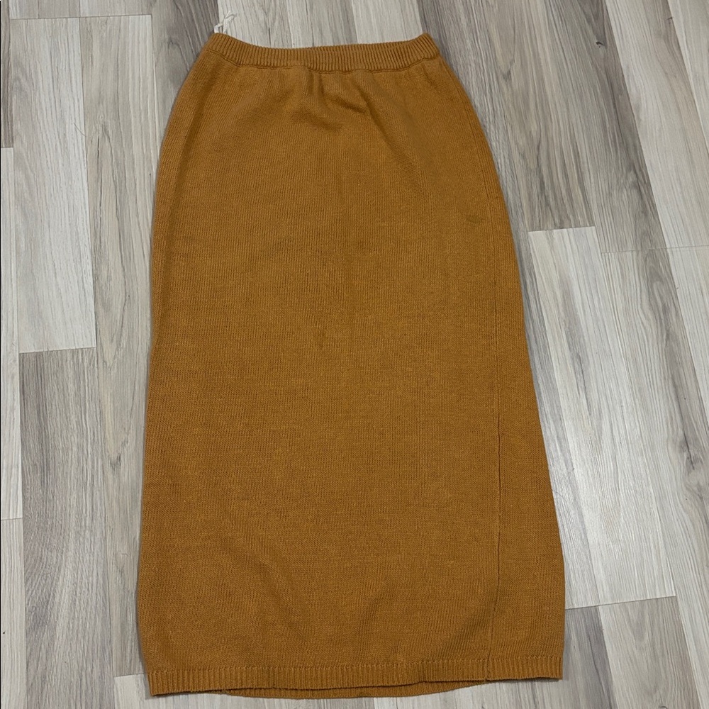 Christian Dior Vintage Mustard Ribbed Knit High Waist Pencil Midi Skirt Size M‎ - Picture 7 of 12